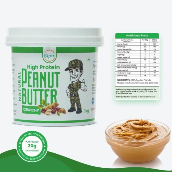 Natural Peanut Butter Crunchy – 1kg - Image 2